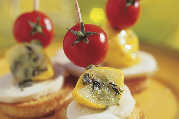Сыр с любыми продуктами - Маринованные патисоны с сыром mozzarella